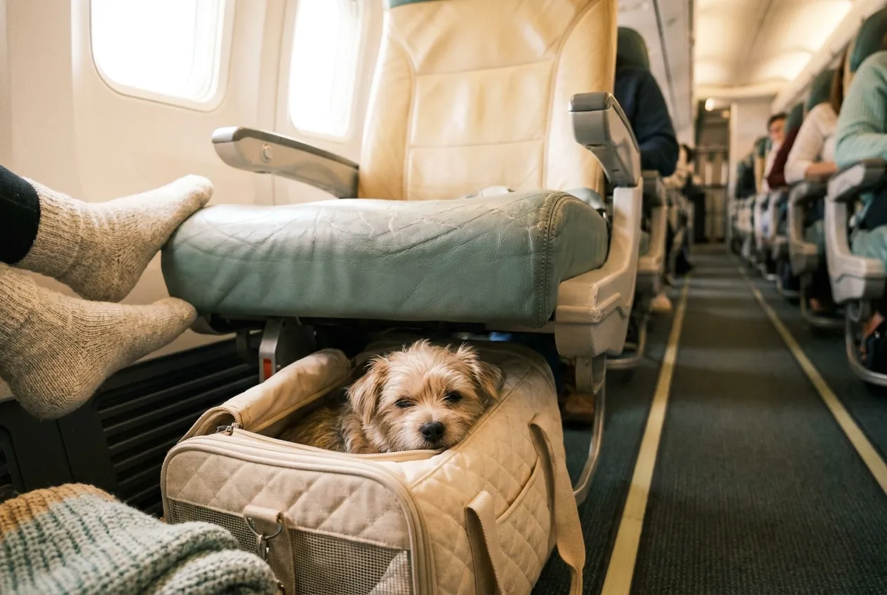 Mit dem Hund in der Kabine fliegen